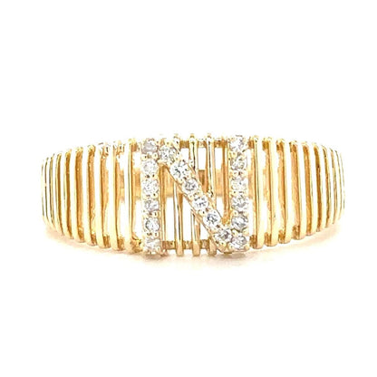 Personalized Initial Letter Diamond Ring