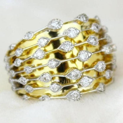 Wide Band Diamond Broad Ring