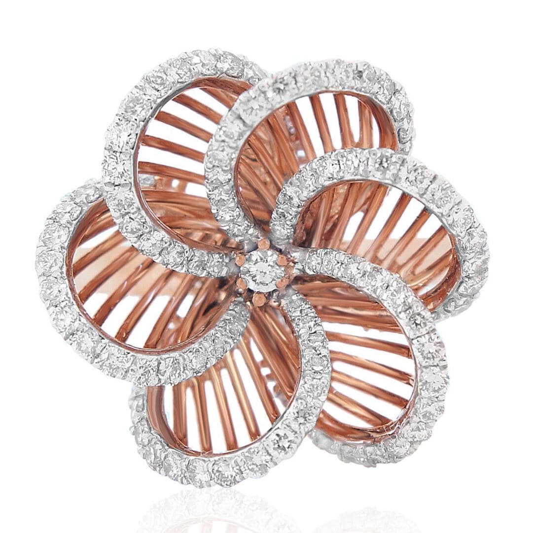 Floral Natural Diamond Cocktail Ring