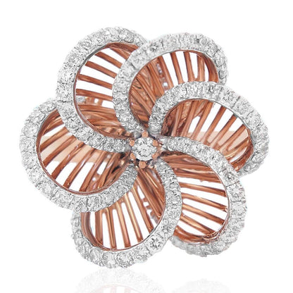 Floral Natural Diamond Cocktail Ring