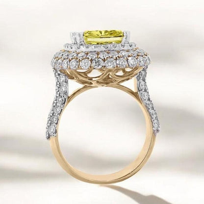 Yellow Sapphire Statement Diamond Ring