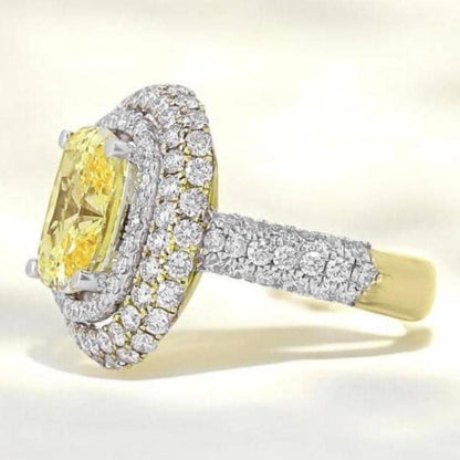 Yellow Sapphire Statement Diamond Ring
