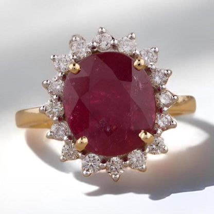Oval Ruby Diamond Ring