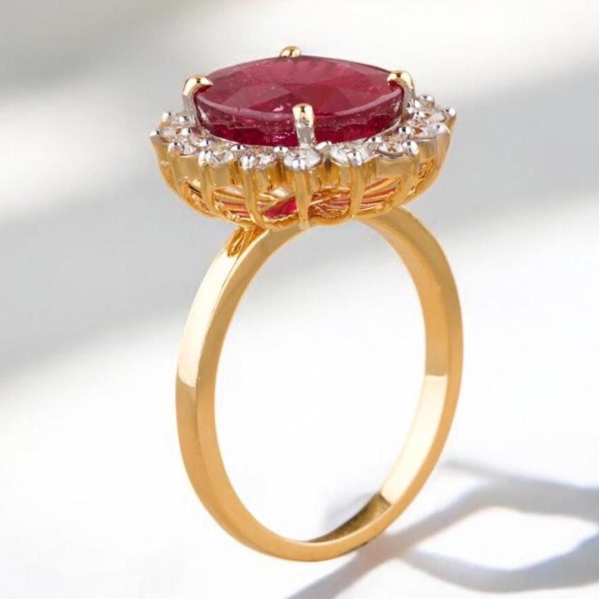 Oval Ruby Diamond Ring