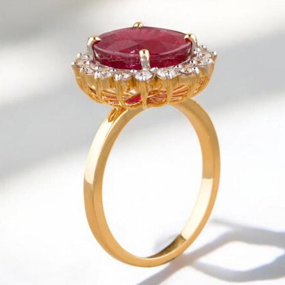 Oval Ruby Diamond Ring