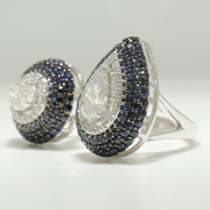 Blue Sapphire Diamond Ring