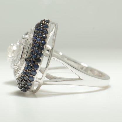 Blue Sapphire Diamond Ring