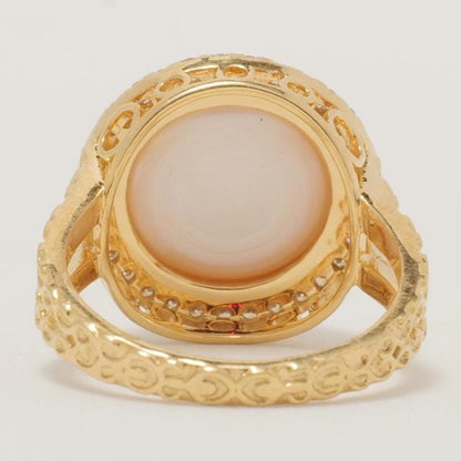 Pearl Halo Diamond Ring