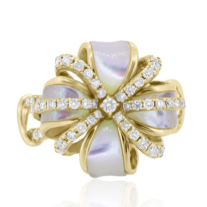 Mother of Pearl Natural Diamond Cocktail Ring
