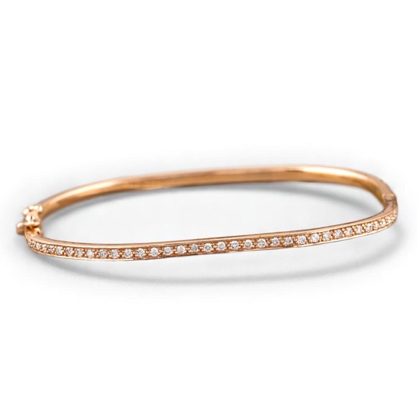 Square Trinity Natural Diamond Bangle Bracelet