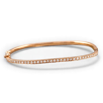 Square Trinity Natural Diamond Bangle Bracelet