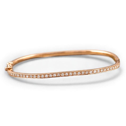 Square Trinity Natural Diamond Bangle Bracelet