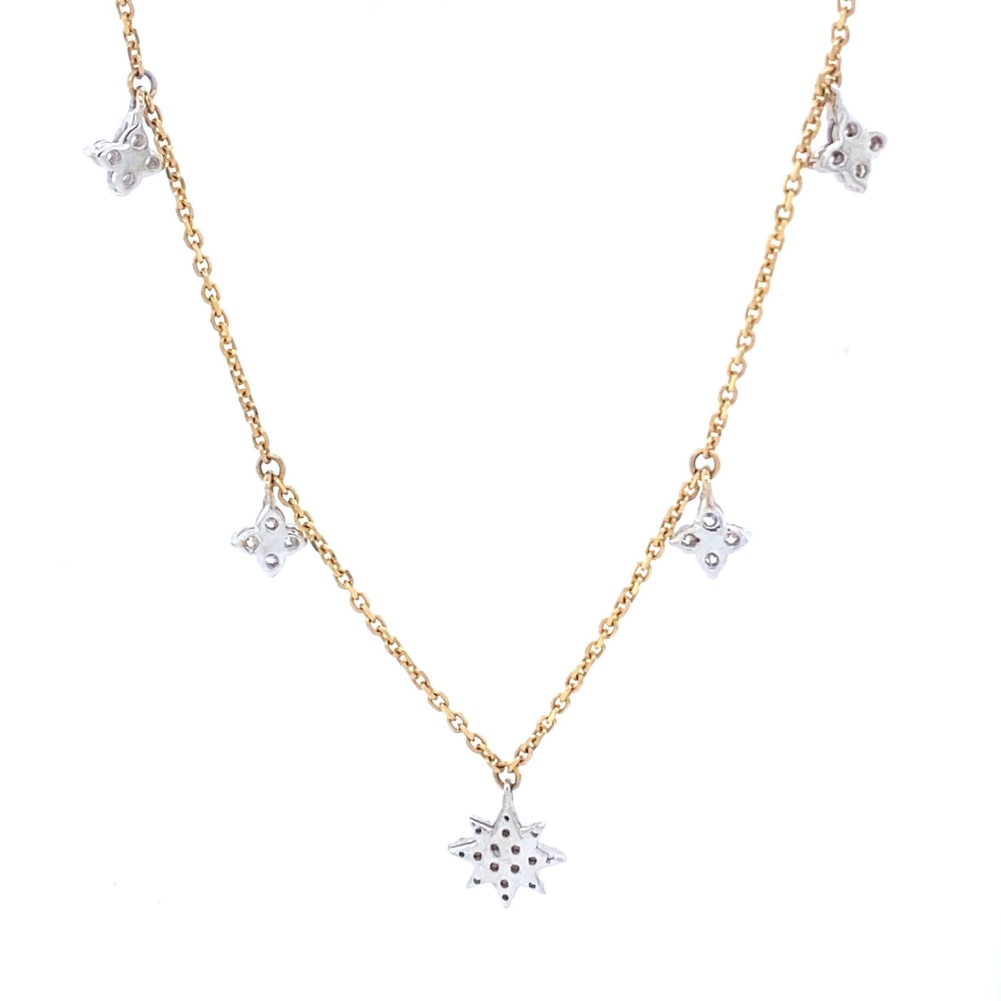 Starburst Diamond Station Necklace