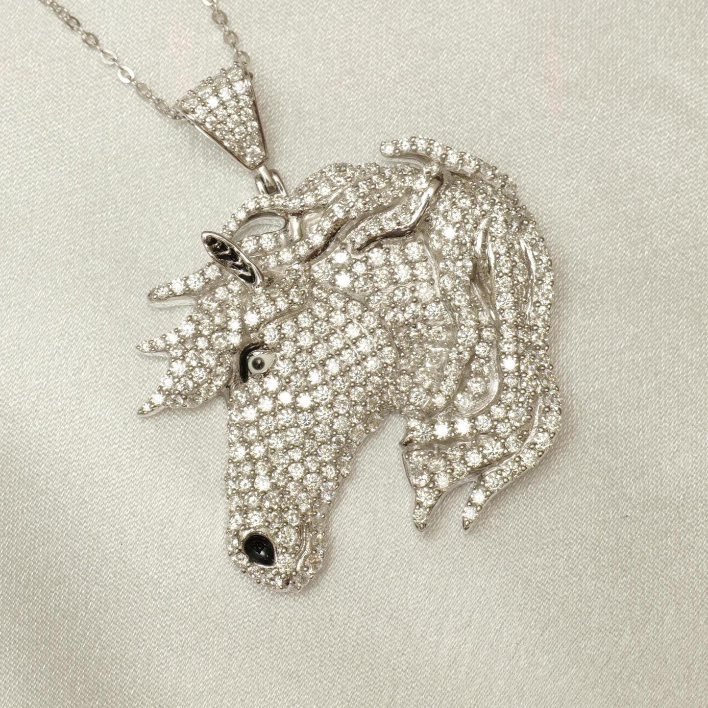 Horse Diamond Pendant Necklace