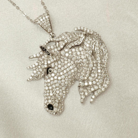 Horse Diamond Pendant Necklace