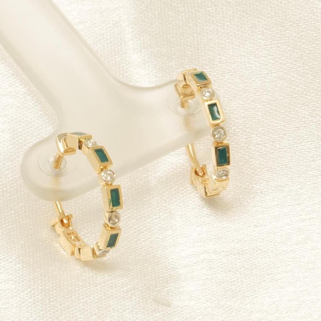 Kids Enamel Diamond Hoops