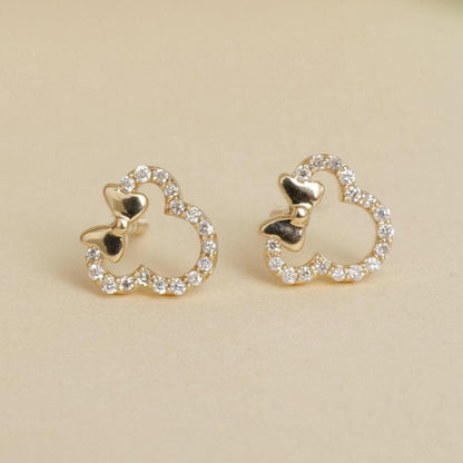 Kids Minnie Mouse Natural Diamond Earrings