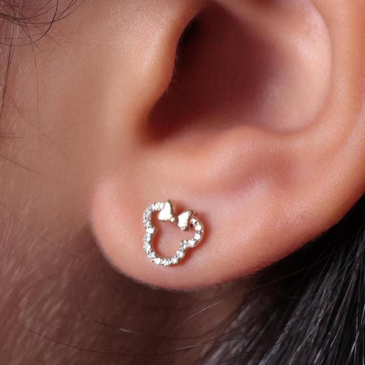 Kids Minnie Mouse Natural Diamond Earrings