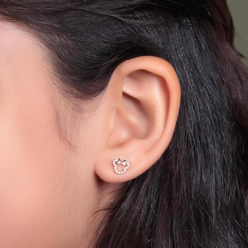 Kids Minnie Mouse Natural Diamond Earrings