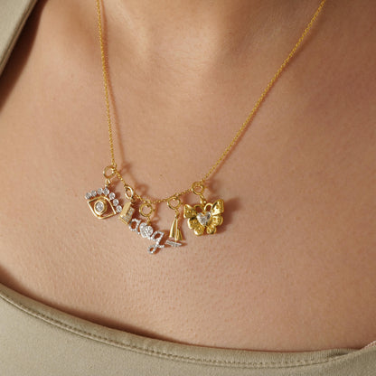 Butterfly Heart Diamond Charm