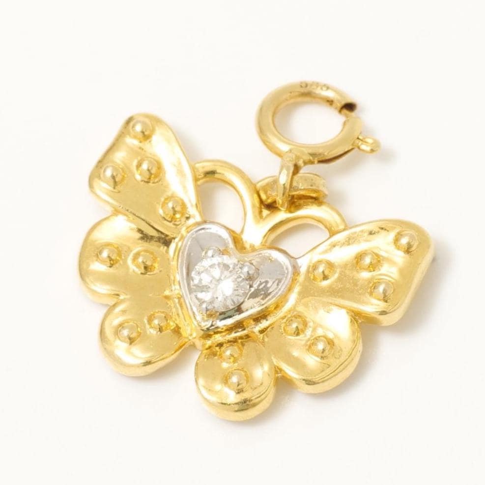 Butterfly Heart Diamond Charm