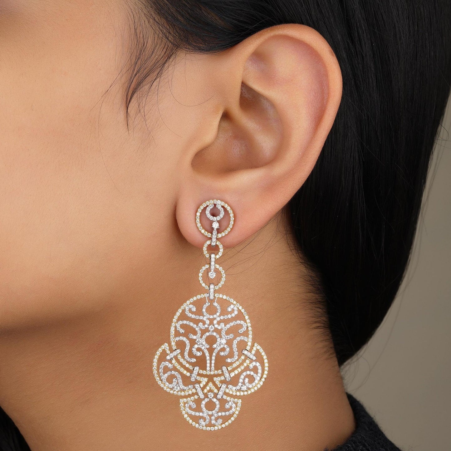 Filigree Chandelier Diamond Earrings