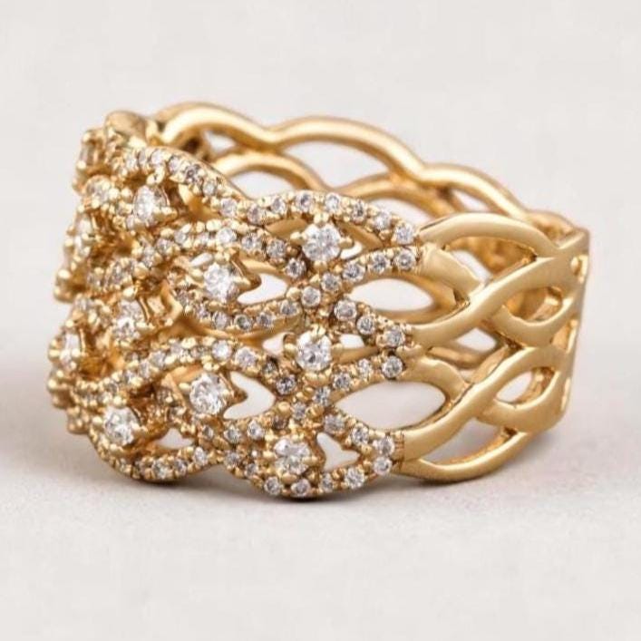 Criss Cross Diamond Ring