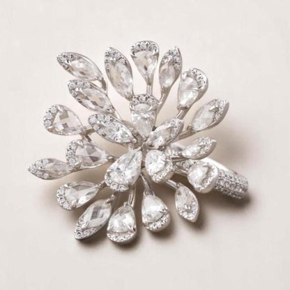 Peacock Feather Diamond Ring