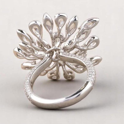 Peacock Feather Diamond Ring