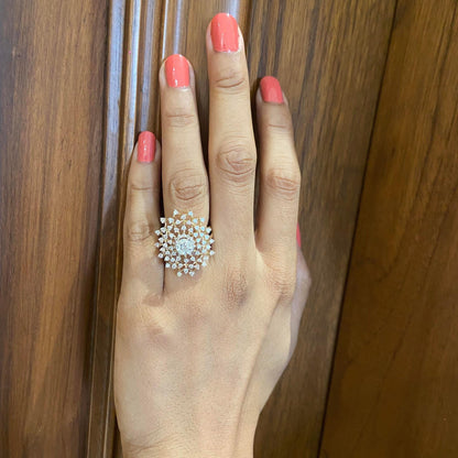 Solitaire Engagement Cocktail Natural Diamond Ring