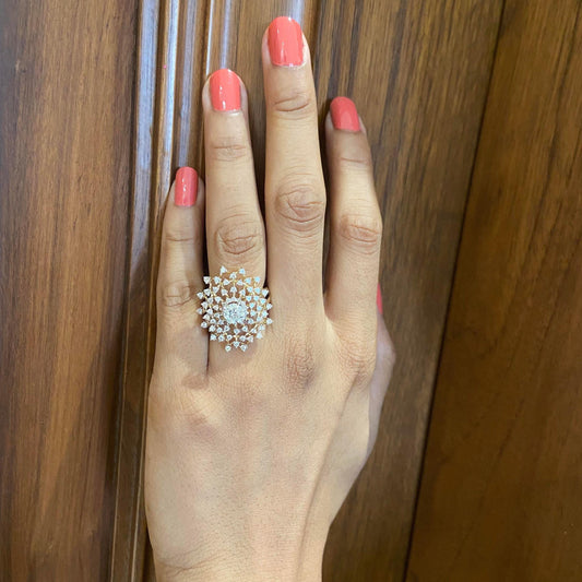 Solitaire Engagement Cocktail Natural Diamond Ring