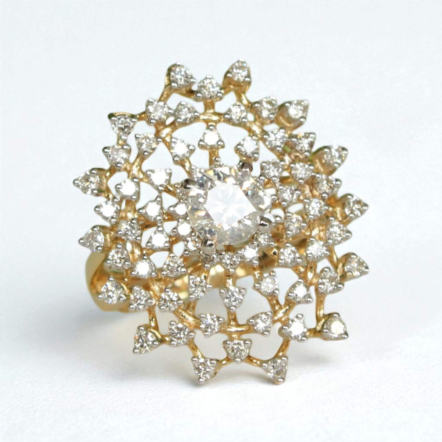 Solitaire Engagement Cocktail Natural Diamond Ring