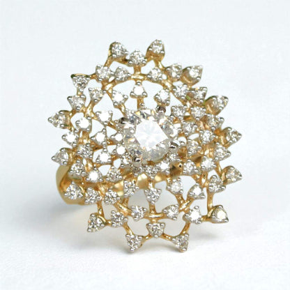Solitaire Engagement Cocktail Natural Diamond Ring