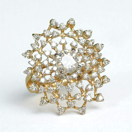 Solitaire Engagement Cocktail Natural Diamond Ring