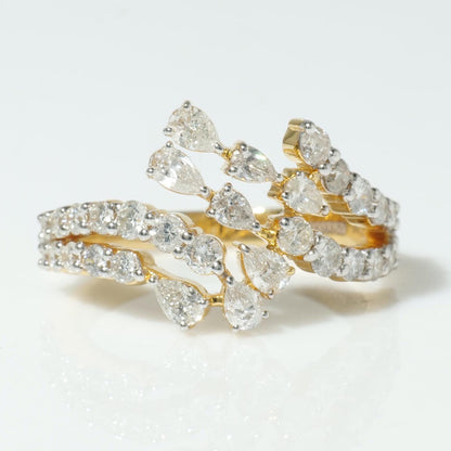 Leaf Branch Diamond Ring