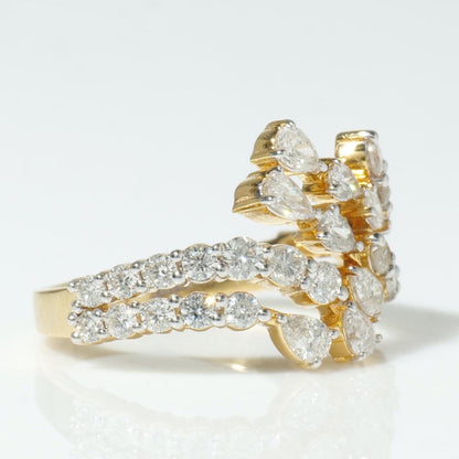 Leaf Branch Diamond Ring
