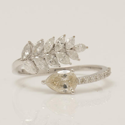 Pear Leaf Diamond Ring