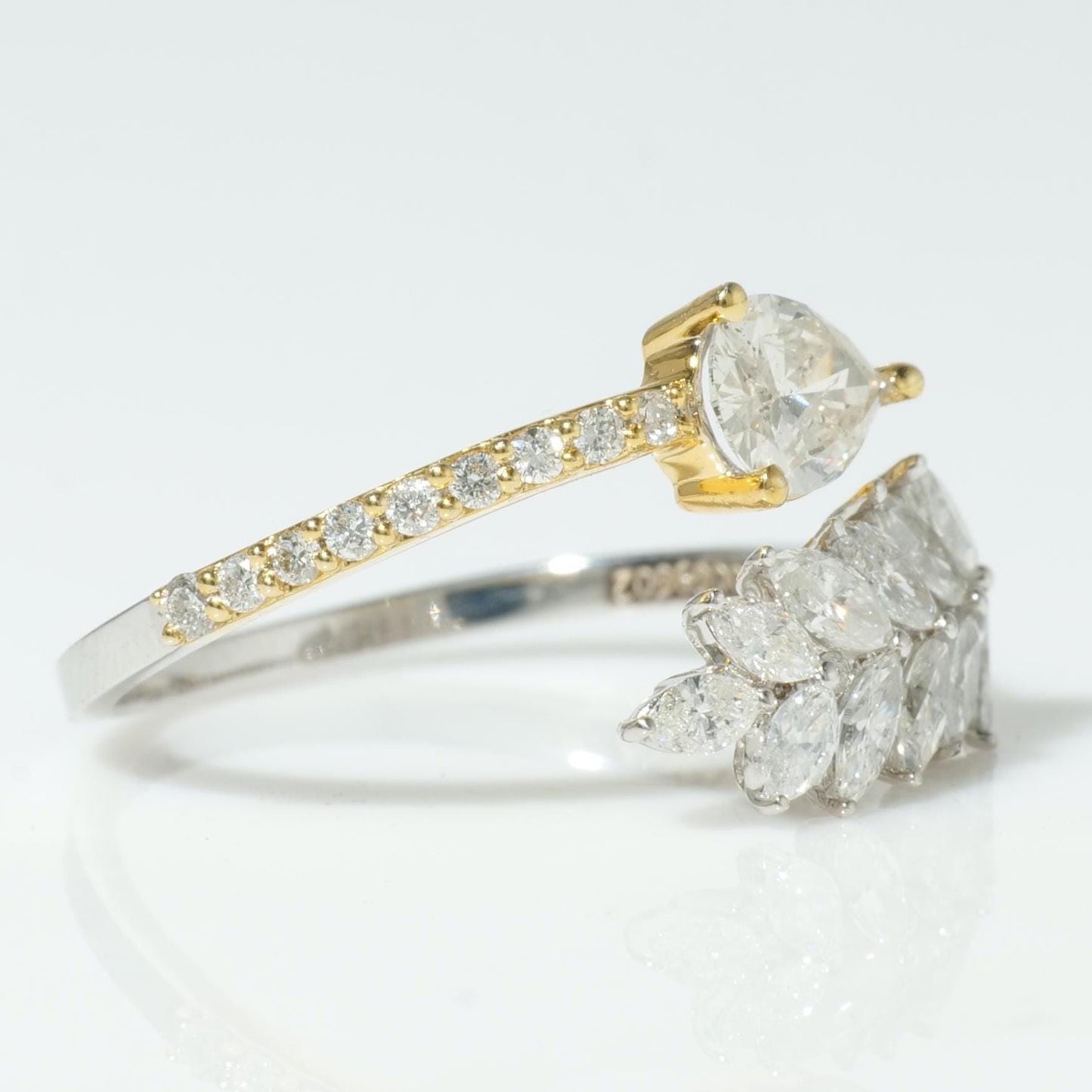 Pear Leaf Diamond Ring
