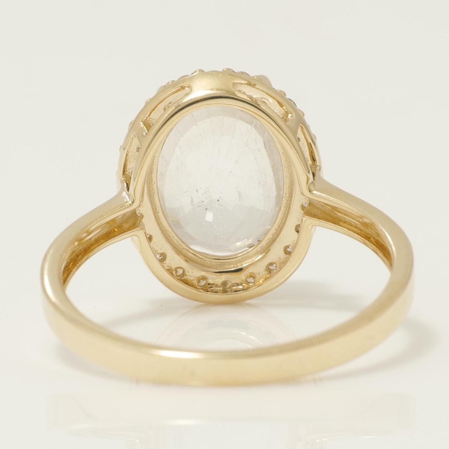 White Sapphire Oval Halo Diamond Ring