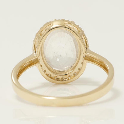 White Sapphire Oval Halo Diamond Ring