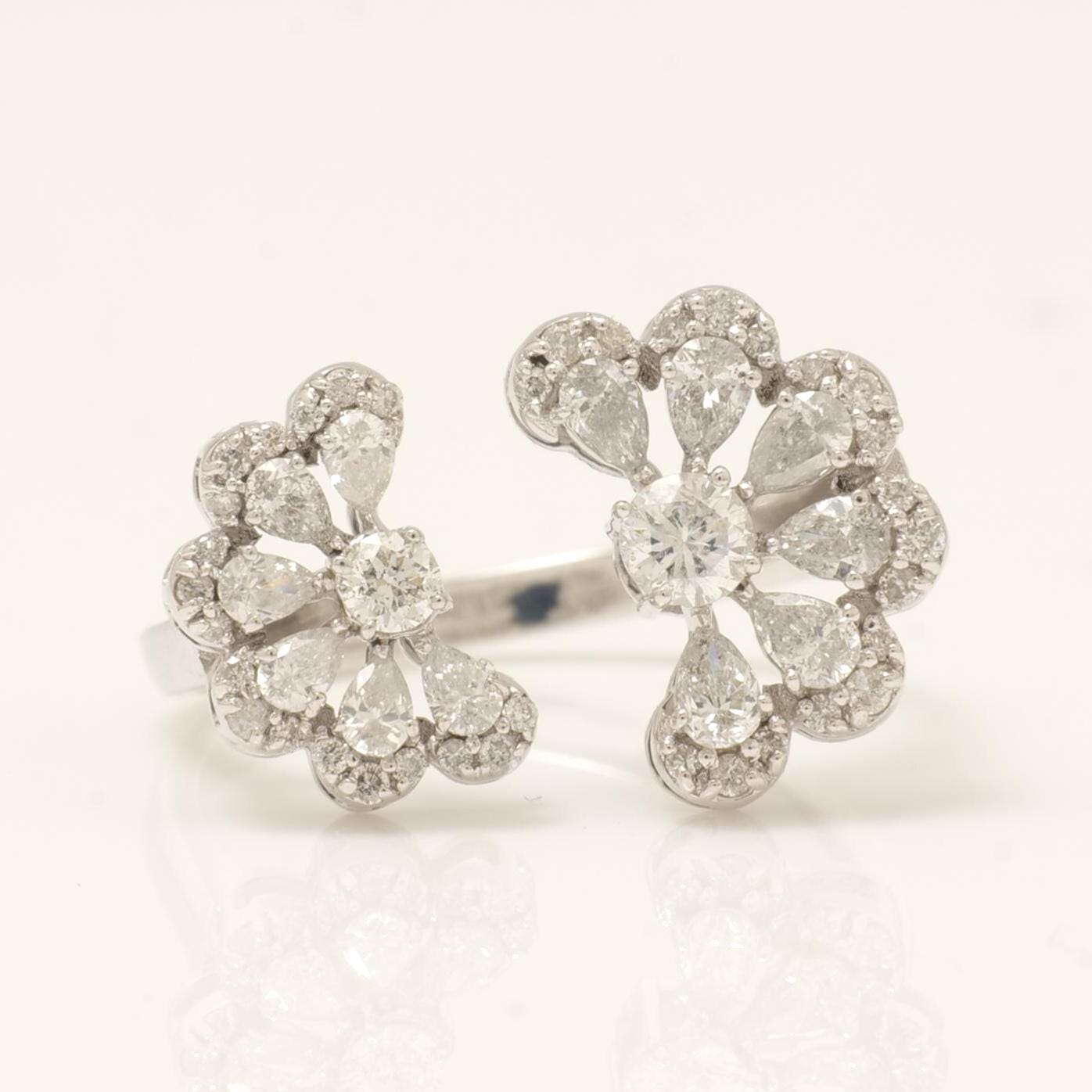 Floral Pear Diamond Ring