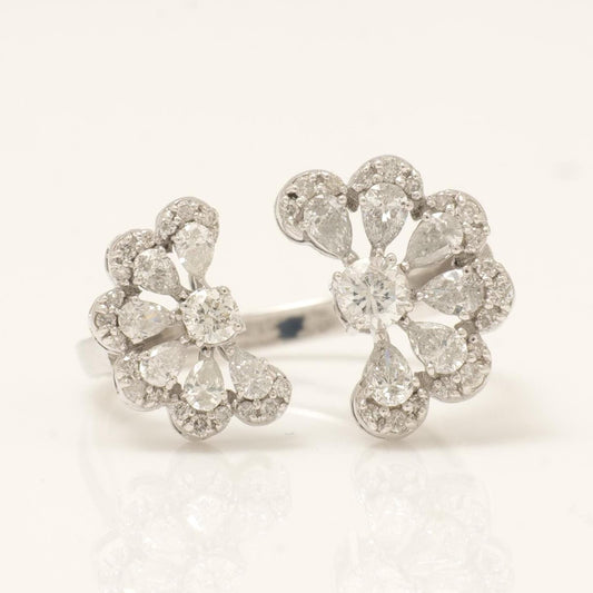 Floral Pear Diamond Ring