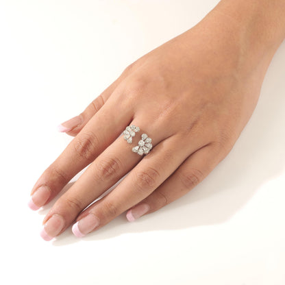 Floral Pear Diamond Ring