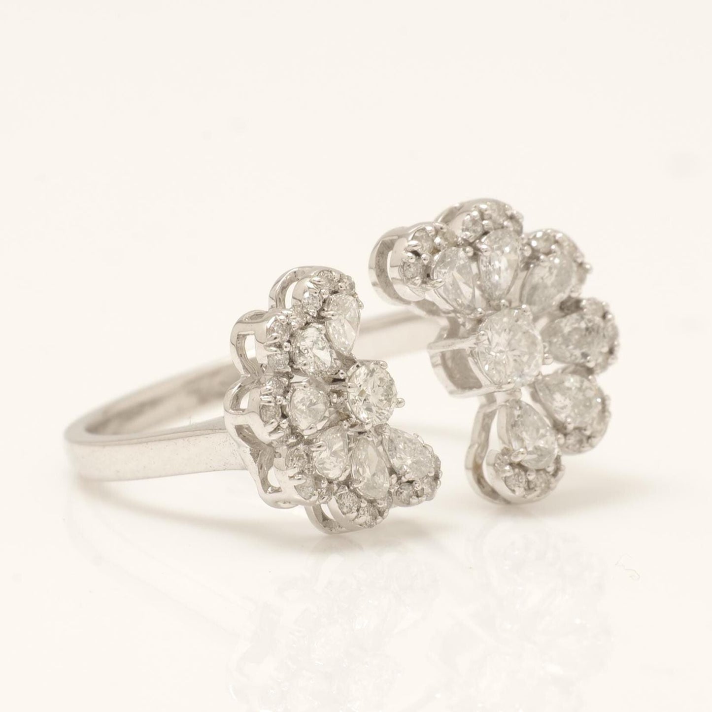 Floral Pear Diamond Ring