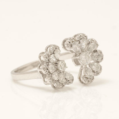 Floral Pear Diamond Ring