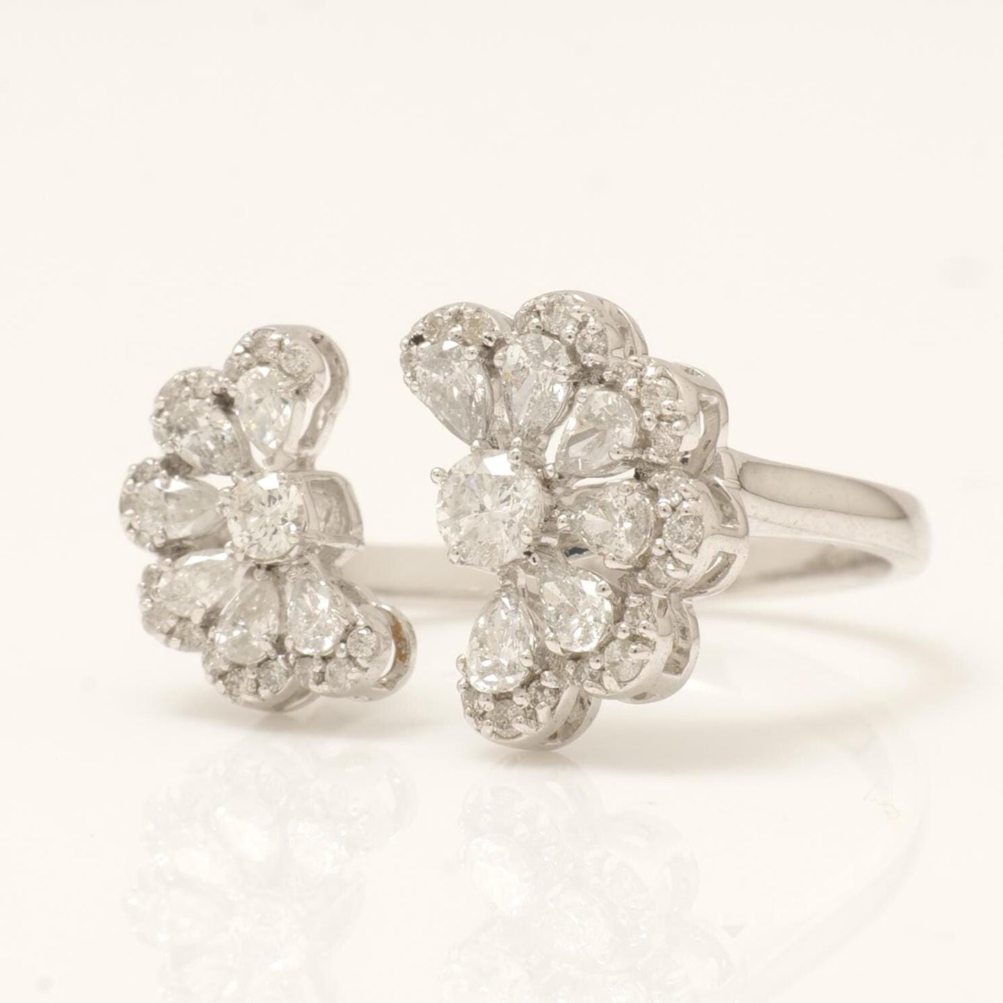 Floral Pear Diamond Ring