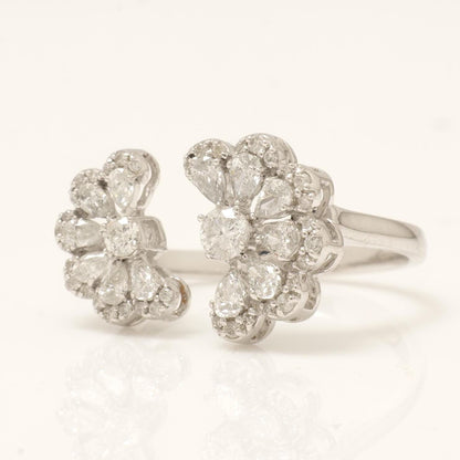 Floral Pear Diamond Ring