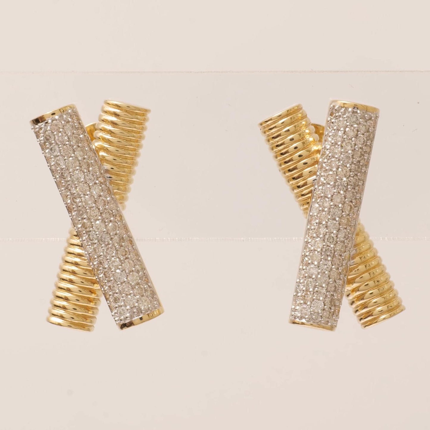 X Bar Diamond Stud Earrings
