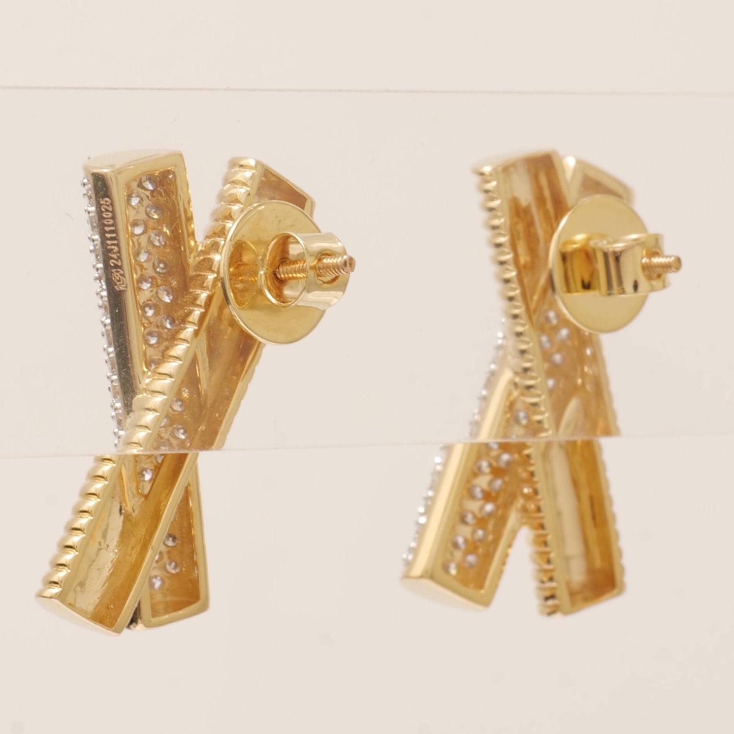 X Bar Diamond Stud Earrings