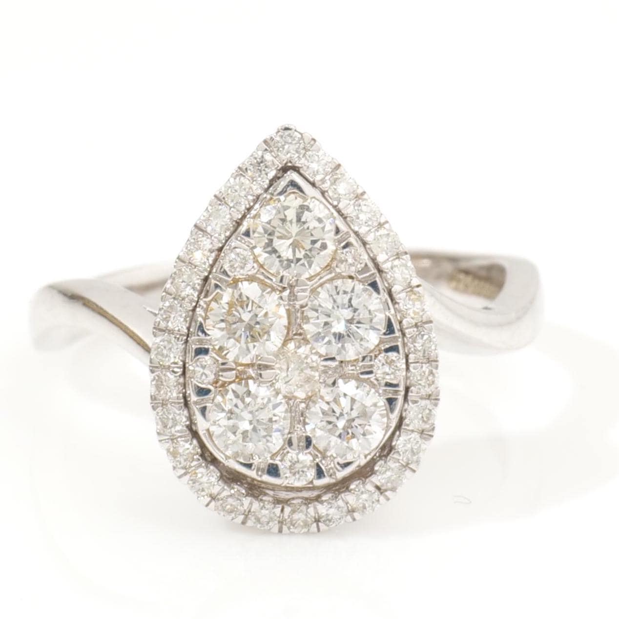 Pear Halo Diamond Ring